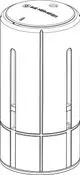 Thermostatkopf von IMI Hydronic Engineering mit runder Oberseite und seitlichen Schlitzen zur Wärmeregulierung. Das Design ist funktional und schlicht gehalten.